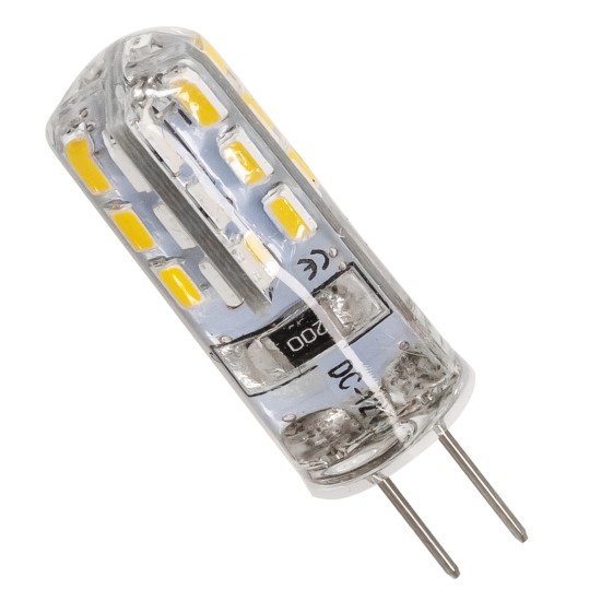 76132 Λάμπα G4 LED SMD 2835 2W 180lm 320° DC 12V Σιλικόνης Θερμό Λευκό 3000K Dimmable