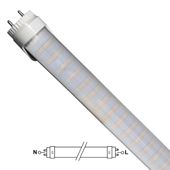 76183 Λάμπα LED Τύπου Φθορίου T8 Αλουμινίου Τροφοδοσίας Δύο Άκρων 90cm 15W 230V 1300lm 180° με Καθαρό Κάλυμμα Θερμό Λευκό 3000K