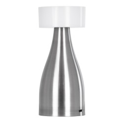 DOLLY 76468 Επαναφορτιζόμενο Επιτραπέζιο Φωτιστικό Πορτατίφ LED 1.5W 105lm 120° DC 5V IP44 CCT Ultra Θερμό 1500K - Φυσικό Λευκό 4500K - Ψυχρό Λευκό 6000K Dimmable Ασημί & Λευκό Πλαστικό - Μ9 x Π9 x Υ21cm - 2 Χρόνια Εγγύηση