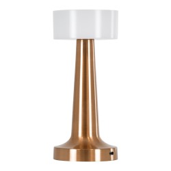 NANNA 76474 Επαναφορτιζόμενο Επιτραπέζιο Φωτιστικό Πορτατίφ LED 1.5W 105lm 120° DC 5V IP44 CCT Ultra Θερμό 1500K - Φυσικό Λευκό 4500K - Ψυχρό Λευκό 6000K Dimmable Χάλκινο & Λευκό Πλαστικό - Μ9 x Π9 x Υ21cm - 2 Χρόνια Εγγύηση