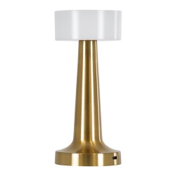 NANNA 76475 Επαναφορτιζόμενο Επιτραπέζιο Φωτιστικό Πορτατίφ LED 1.5W 105lm 120° DC 5V IP44 CCT Ultra Θερμό 1500K - Φυσικό Λευκό 4500K - Ψυχρό Λευκό 6000K Dimmable Χρυσό & Λευκό Πλαστικό - Μ9 x Π9 x Υ21cm - 2 Χρόνια Εγγύηση