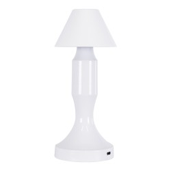 LUNNA 76476 Επαναφορτιζόμενο Επιτραπέζιο Φωτιστικό Πορτατίφ LED 1.5W 105lm 120° DC 5V IP44 CCT Ultra Θερμό 1500K - Φυσικό Λευκό 4500K - Ψυχρό Λευκό 6000K Dimmable Λευκό Πλαστικό - Μ9 x Π9 x Υ23cm- 2 Χρόνια Εγγύηση