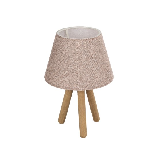 CAP 204-0070 Μοντέρνο Επιτραπέζιο Φωτιστικό Πορτατίφ με Ντουί 1 x E27 AC 220-240V IP20 - Καφέ & Ροζ - Μ22 x Π22 x Υ33cm