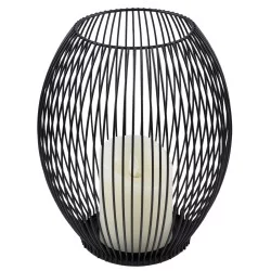 CANDLE 76497 Διακοσμητικό Realistic Κερί με LED Εφέ Κινούμενης Φλόγας - Μπαταρίας 2 x AA (Δεν Συμπεριλαμβάνονται) & Ασύρματο Χειριστήριο IR Θερμό Λευκό 2700K Dimmable Μαύρο Φ19 x Υ24cm