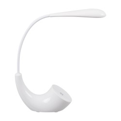 TEBLARO 76500 Μοντέρνο Επιτραπέζιο Φωτιστικό Γραφείου LED 2.8W 550lm 90° DC 5V με USB-C με Επαναφορτιζόμενη Μπαταρία Li-ion 3.7V 1x18650 1800mAh IP20 Φυσικό Λευκό 4500K - Sanan SMD Chip - Λευκό - Μ15.5 x Π7.5 x Υ44.5cm - 2 Χρόνια Εγγύηση