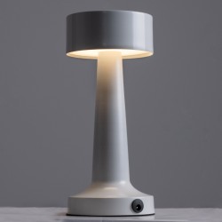 BELLA 76502 Επαναφορτιζόμενο Επιτραπέζιο Φωτιστικό Πορτατίφ LED 1.5W 105lm 120° DC 5V IP44 Θερμό Λευκό 2700K Dimmable Λευκό Αλουμίνιο - Μ9 x Π9 x Υ21cm - 2 Xρόνια Εγγύηση