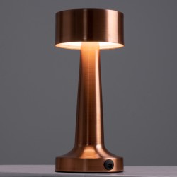 BELLA 76505 Επαναφορτιζόμενο Επιτραπέζιο Φωτιστικό Πορτατίφ LED 1.5W 105lm 120° DC 5V IP44 Θερμό Λευκό 2700K Dimmable Χάλκινο Αλουμίνιο - Μ9 x Π9 x Υ21cm - 2 Xρόνια Εγγύηση