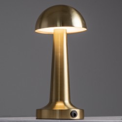 COCO 76512 Επαναφορτιζόμενο Επιτραπέζιο Φωτιστικό Πορτατίφ LED 1.5W 105lm 120° DC 5V IP44 Θερμό Λευκό 2700K Dimmable Χρυσό Αλουμίνιο - Μ10 x Π10 x Υ22cm - 2 Xρόνια Εγγύηση