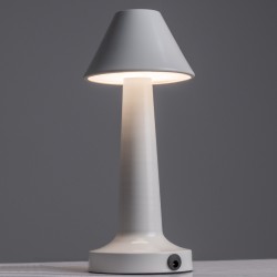 MOLLY 76514 Επαναφορτιζόμενο Επιτραπέζιο Φωτιστικό Πορτατίφ LED 1.5W 105lm 120° DC 5V IP44 Θερμό Λευκό 2700K Dimmable Λευκό Αλουμίνιο - Μ10 x Π10 x Υ23cm - 2 Xρόνια Εγγύηση