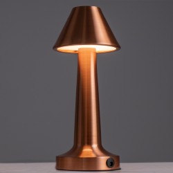 MOLLY 76517 Επαναφορτιζόμενο Επιτραπέζιο Φωτιστικό Πορτατίφ LED 1.5W 105lm 120° DC 5V IP44 Θερμό Λευκό 2700K Dimmable Χάλκινο Αλουμίνιο - Μ10 x Π10 x Υ23cm - 2 Xρόνια Εγγύηση