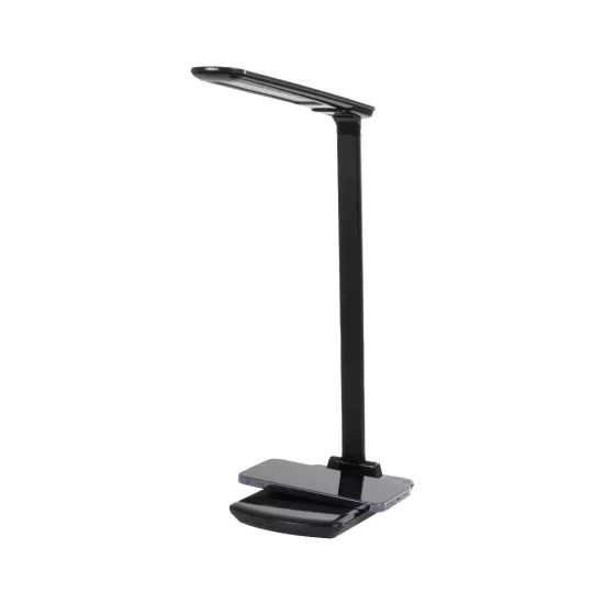ONO 76533 Μοντέρνο Επιτραπέζιο Φωτιστικό Γραφείου με Ασύρματη Φόρτιση 10W 2A LED 3.5W 350lm 90° DC 5V με USB-C IP20 Ρυθμιζόμενο Λευκό CCT με Αφή 2700K/4500K/6000K Dimmable - Sanan SMD Chip - Μαύρο - Μ18 x Π12 x Υ36cm - 2 Χρόνια Εγγύηση