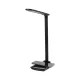 ONO 76533 Μοντέρνο Επιτραπέζιο Φωτιστικό Γραφείου με Ασύρματη Φόρτιση 10W 2A LED 3.5W 350lm 90° DC 5V με USB-C IP20 Ρυθμιζόμενο Λευκό CCT με Αφή 2700K/4500K/6000K Dimmable - Sanan SMD Chip - Μαύρο - Μ18 x Π12 x Υ36cm - 2 Χρόνια Εγγύηση