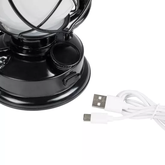 FIREWATCH 76546 Διακοσμητικό Φαναράκι LED 10W 500lm 360° Επαναφορτιζόμενο DC 5V με Μπαταρίες 2x18650 IP20 Ultra Θερμό Λευκό 1800K - Μ15 x Π11.5 x Υ23.5cm - 2 Χρόνια Εγγύηση