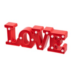 LOVE BOMBING 76548 Μοντέρνο Επιτραπέζιο Φωτιστικό Πορτατίφ LED 2W 120lm 180° DC 3V με Μπαταρίες 2xAAA IP20 Θερμό Λευκό 2700K - Κόκκινο - Μ30 x Π10.7 x Υ4cm - 2 Χρόνια Εγγύηση