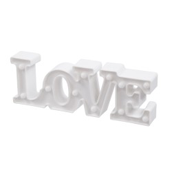 LOVE BOMBING 76549 Μοντέρνο Επιτραπέζιο Φωτιστικό Πορτατίφ LED 2W 120lm 180° DC 3V με Μπαταρίες 2xAAA IP20 Θερμό Λευκό 2700K - Λευκό - Μ30 x Π10.7 x Υ4cm - 2 Χρόνια Εγγύηση