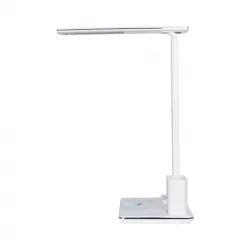 ZENTIME 76554 Μοντέρνο Επιτραπέζιο Φωτιστικό Γραφείου με Ασύρματη Φόρτιση 15W 3A & Ψηφιακό Ρολόι LED 3.5W 350lm 120° DC 5V με USB-C IP20 Ρυθμιζόμενο Λευκό CCT με Αφή 2700K/4500K/6000K Dimmable - Sanan SMD Chip - Μαύρο - Μ19.5 x Π14.5 x Υ38.8cm - 2 Χρό