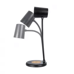 LUCORA 76556 Μοντέρνο Επιτραπέζιο Φωτιστικό Γραφείου με Ασύρματη Φόρτιση 10W 2A & 4W Bluetooth Ηχείο LED 3W 300lm 120° DC 5V με USB-C IP20 Ρυθμιζόμενο Λευκό CCT με Αφή 2700K/4500K/6000K Dimmable - Sanan SMD Chip - Μαύρο - Μ12 x Π12 x Υ32cm - 2 Χρόνια 