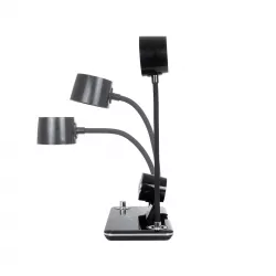 OLDY 76563 Μοντέρνο Επιτραπέζιο Φωτιστικό Γραφείου με Ασύρματη Φόρτιση 15W 3A, 5W Bluetooth Ηχείο & Ψηφιακό Ρολόι LED 3W 300lm 120° DC 5V με USB-C IP20 Ρυθμιζόμενο Λευκό CCT με Αφή 2700K/4500K/6000K Dimmable - Sanan SMD Chip - Μαύρο - Μ13 x Π25 x Υ43c