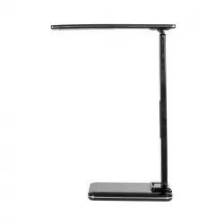 ZENTIME 76564 Μοντέρνο Επιτραπέζιο Φωτιστικό Γραφείου με Ασύρματη Φόρτιση 10W 2A & Ψηφιακό Ρολόι LED 3.5W 350lm 120° DC 5V με USB-C IP20 Ρυθμιζόμενο Λευκό CCT με Αφή 2700K/4500K/6000K Dimmable - Sanan SMD Chip - Μαύρο - Μ18 x Π12 x Υ40cm - 2 Χρόνια Εγ