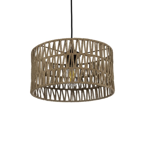 POMEGRANDE 204-0166 Boho Κρεμαστό Φωτιστικό Οροφής με Ντουί 1 x E27 AC 220-240V IP20 - Μπεζ - Μ30 x Π30 x Υ18cm