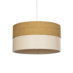 LIVA 203-0173 Μοντέρνο Κρεμαστό Φωτιστικό Οροφής με Ντουί 1 x E27 AC 220-240V IP20 - Καφέ & Μπεζ - Μ38 x Π38 x Υ20cm