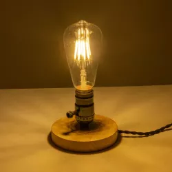 NOX 77700 Μοντέρνο Επιτραπέζιο Φωτιστικό Πορτατίφ με Ντουί 1 x E27 AC 220-240V IP20 - Μπεζ & Μαύρο - Μ12 x Π12 x Υ9cm