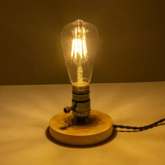 NOX 77700 Μοντέρνο Επιτραπέζιο Φωτιστικό Πορτατίφ με Ντουί 1 x E27 AC 220-240V IP20 - Μπεζ & Μαύρο - Μ12 x Π12 x Υ9cm