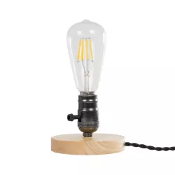 NOX 77700 Μοντέρνο Επιτραπέζιο Φωτιστικό Πορτατίφ με Ντουί 1 x E27 AC 220-240V IP20 - Μπεζ & Μαύρο - Μ12 x Π12 x Υ9cm