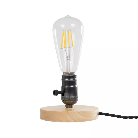 NOX 77700 Μοντέρνο Επιτραπέζιο Φωτιστικό Πορτατίφ με Ντουί 1 x E27 AC 220-240V IP20 - Μπεζ & Μαύρο - Μ12 x Π12 x Υ9cm