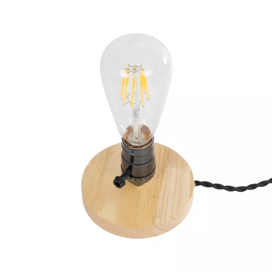 NOX 77700 Μοντέρνο Επιτραπέζιο Φωτιστικό Πορτατίφ με Ντουί 1 x E27 AC 220-240V IP20 - Μπεζ & Μαύρο - Μ12 x Π12 x Υ9cm