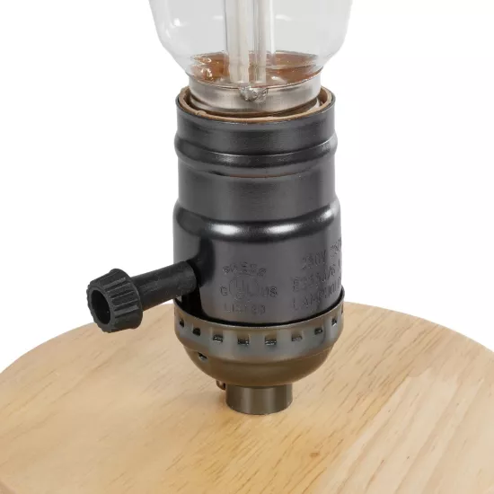 NOX 77700 Μοντέρνο Επιτραπέζιο Φωτιστικό Πορτατίφ με Ντουί 1 x E27 AC 220-240V IP20 - Μπεζ & Μαύρο - Μ12 x Π12 x Υ9cm