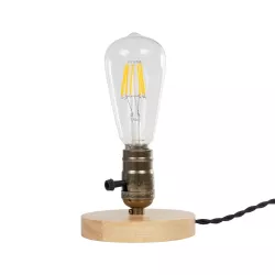 NOX 77701 Μοντέρνο Επιτραπέζιο Φωτιστικό Πορτατίφ με Ντουί 1 x E27 AC 220-240V IP20 - Μπεζ & Μπρούτζινο - Μ12 x Π12 x Υ9cm