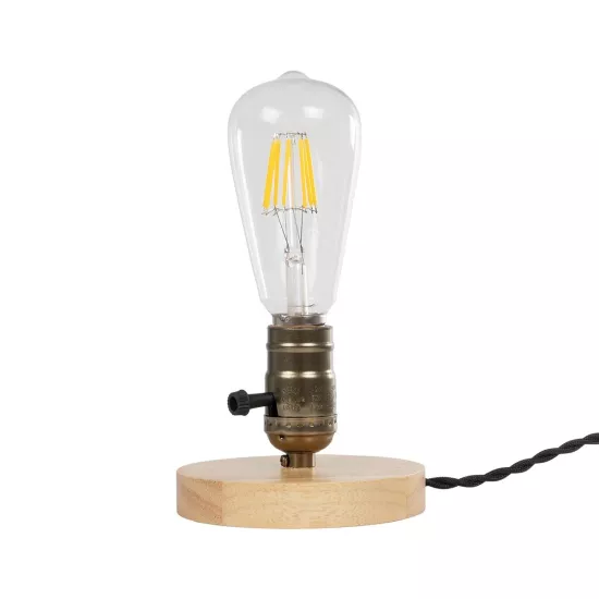 NOX 77701 Μοντέρνο Επιτραπέζιο Φωτιστικό Πορτατίφ με Ντουί 1 x E27 AC 220-240V IP20 - Μπεζ & Μπρούτζινο - Μ12 x Π12 x Υ9cm