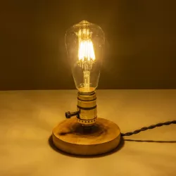 NOX 77702 Μοντέρνο Επιτραπέζιο Φωτιστικό Πορτατίφ με Ντουί 1 x E27 AC 220-240V IP20 - Μπεζ & Χρυσό - Μ12 x Π12 x Υ9cm