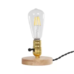 NOX 77702 Μοντέρνο Επιτραπέζιο Φωτιστικό Πορτατίφ με Ντουί 1 x E27 AC 220-240V IP20 - Μπεζ & Χρυσό - Μ12 x Π12 x Υ9cm