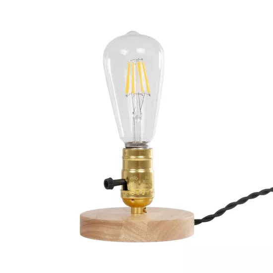 NOX 77702 Μοντέρνο Επιτραπέζιο Φωτιστικό Πορτατίφ με Ντουί 1 x E27 AC 220-240V IP20 - Μπεζ & Χρυσό - Μ12 x Π12 x Υ9cm