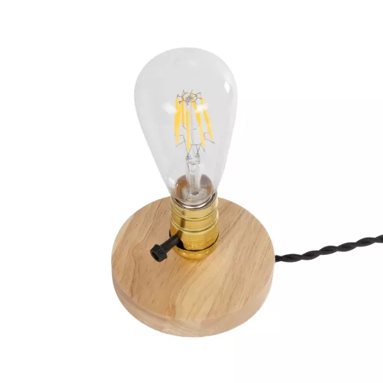 NOX 77702 Μοντέρνο Επιτραπέζιο Φωτιστικό Πορτατίφ με Ντουί 1 x E27 AC 220-240V IP20 - Μπεζ & Χρυσό - Μ12 x Π12 x Υ9cm