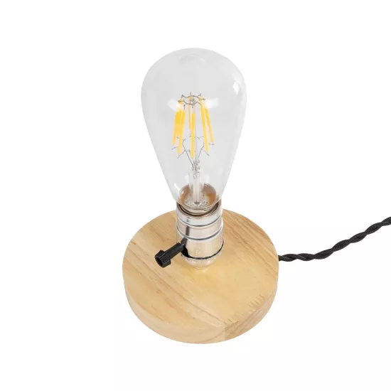 NOX 77703 Μοντέρνο Επιτραπέζιο Φωτιστικό Πορτατίφ με Ντουί 1 x E27 AC 220-240V IP20 - Μπεζ & Ασημί - Μ12 x Π12 x Υ9cm