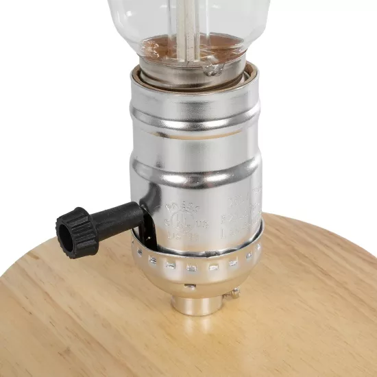 NOX 77703 Μοντέρνο Επιτραπέζιο Φωτιστικό Πορτατίφ με Ντουί 1 x E27 AC 220-240V IP20 - Μπεζ & Ασημί - Μ12 x Π12 x Υ9cm