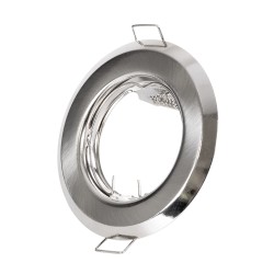 RAFY 77809 Χωνευτή Βάση για Σποτ MR16 με Ντουί GU10/GU5.3 IP20 - Νίκελ Βούρτσας - Μ8.3 x Π8.3 x Υ3.1cm / Q6cm