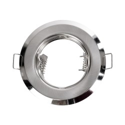 RAFY 77809 Χωνευτή Βάση για Σποτ MR16 με Ντουί GU10/GU5.3 IP20 - Νίκελ Βούρτσας - Μ8.3 x Π8.3 x Υ3.1cm / Q6cm