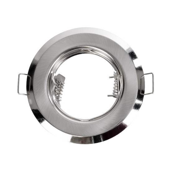 RAFY 77809 Χωνευτή Βάση για Σποτ MR16 με Ντουί GU10/GU5.3 IP20 - Νίκελ Βούρτσας - Μ8.3 x Π8.3 x Υ3.1cm / Q6cm