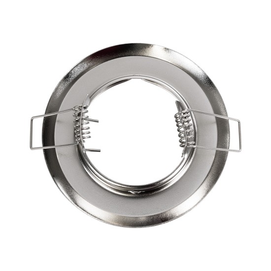 RAFY 77809 Χωνευτή Βάση για Σποτ MR16 με Ντουί GU10/GU5.3 IP20 - Νίκελ Βούρτσας - Μ8.3 x Π8.3 x Υ3.1cm / Q6cm