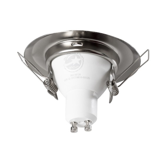 RAFY 77809 Χωνευτή Βάση για Σποτ MR16 με Ντουί GU10/GU5.3 IP20 - Νίκελ Βούρτσας - Μ8.3 x Π8.3 x Υ3.1cm / Q6cm