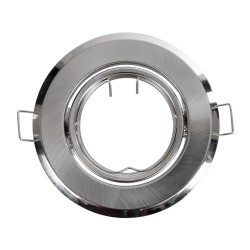 RAFY 77816 Χωνευτή Κινούμενη Βάση για Σποτ MR16 για Ντουί GU10/GU5.3 IP20 - Νίκελ Βούρτσας - Μ9.2 x Π9.2 x Υ3.1cm / Q7cm