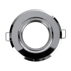 RAFY 77817 Χωνευτή Κινούμενη Βάση για Σποτ MR16 με Ντουί GU10/GU5.3 IP20 - Νίκελ Χρώμιο - Μ9.2 x Π9.2 x Υ3.1cm / Q7cm