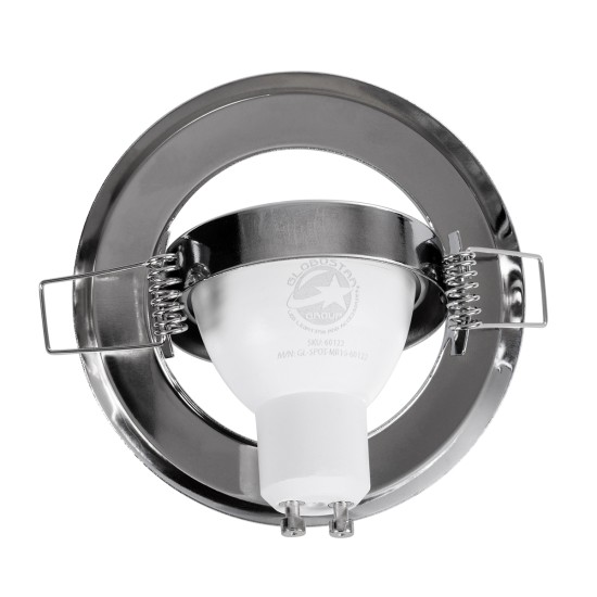 RAFY 77817 Χωνευτή Κινούμενη Βάση για Σποτ MR16 με Ντουί GU10/GU5.3 IP20 - Νίκελ Χρώμιο - Μ9.2 x Π9.2 x Υ3.1cm / Q7cm