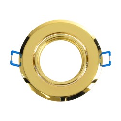 DELTA 77818 Χωνευτή Κινούμενη Βάση για Σποτ MR16 με Ντουί GU10/GU5.3 IP20 - Χρυσό Πλατίνα - Μ9.2 x Π9.2 x Υ2.8cm / Q7.6cm