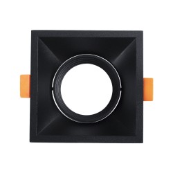 ALPHA 77833 Χωνευτή Κινούμενη Βάση για Σποτ MR16 με Ντουί GU10/GU5.3 IP20 - Μαύρο Ματ - Μ9 x Π9 x Υ4.5cm / Q8.3cm