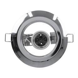 ACIDA 77847 Χωνευτή Βάση για Σποτ R63 με Ντουί E27 IP20 - Νίκελ Χρώμιο - Μ11 x Π11 x Υ11cm / Q9cm